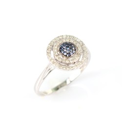 Anello in Oro Bianco Zaffiri e Diamanti Bliss