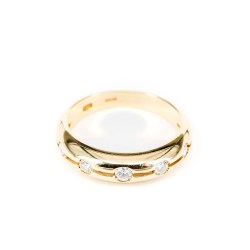 Anello Tipo Riviere in Oro Giallo e Diamanti