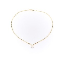 Collana collier punto luce oro giallo e castone cipollina
